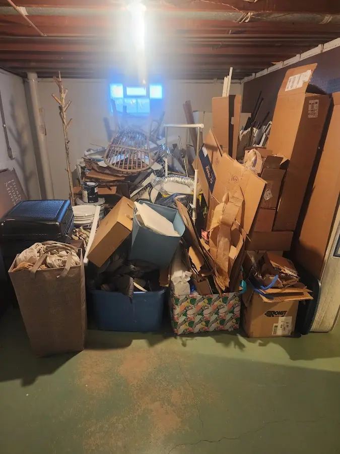 Roll-off dumpster container at job site for 6 Yard Dumpster Rental in Marlton